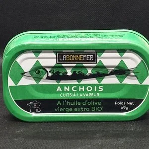 Anchois cuits à la vapeur et à l'huile d'olive