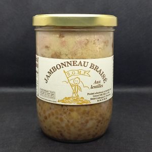 Jambonneau braisé aux lentilles