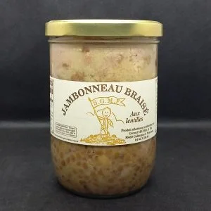 Jambonneau braisé aux lentilles
